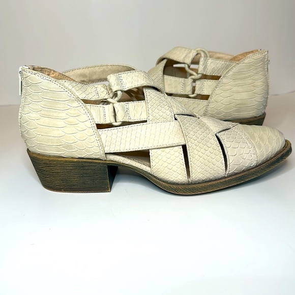 Coconuts by Matisse Lux Shootie Womens Shoes Size 9 Back Zip Side Ties Snakeskin - Picture 2 of 14